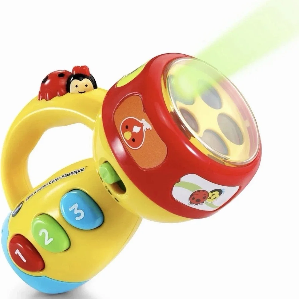 VTech Spin and Learn Color Flashlight Yellow Toddler Teaches Colors Counting NEW